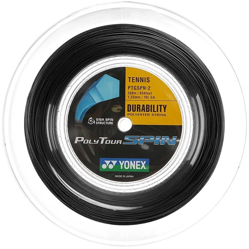 Yonex Poly Tour Spin Black 200m Reel