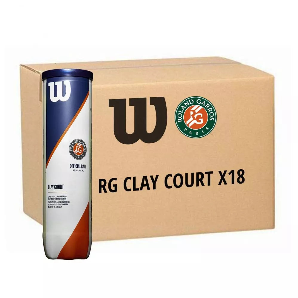 Wilson Roland Garros Clay Court Balls (box of 72 balls - 18x4)