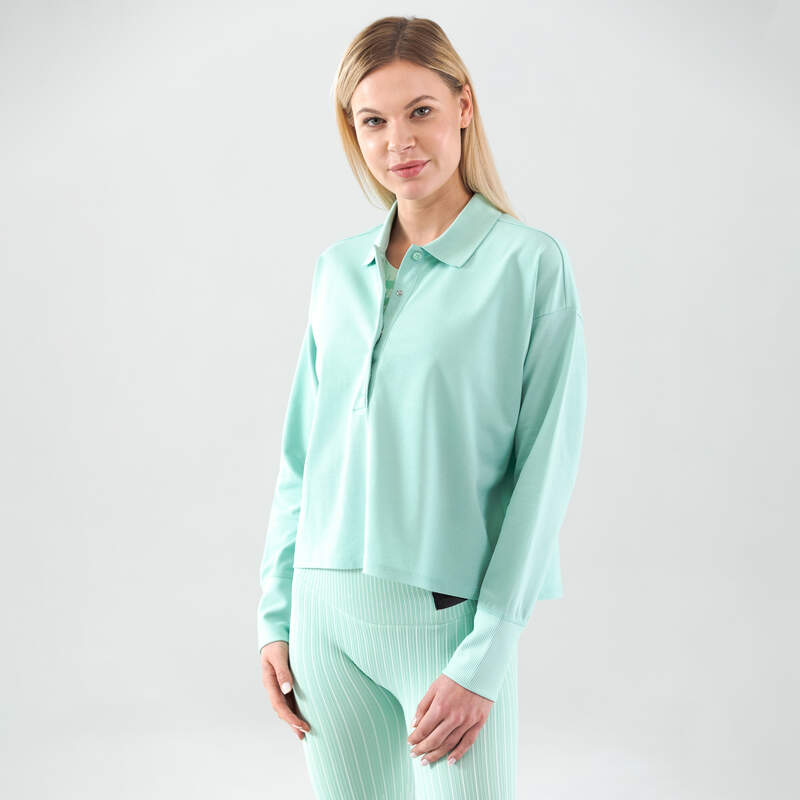 HEAD ATL BOXY LONG SLEEVE POLO SHIRT WOMEN